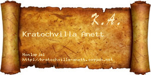 Kratochvilla Anett névjegykártya