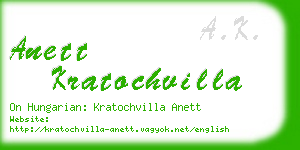 anett kratochvilla business card